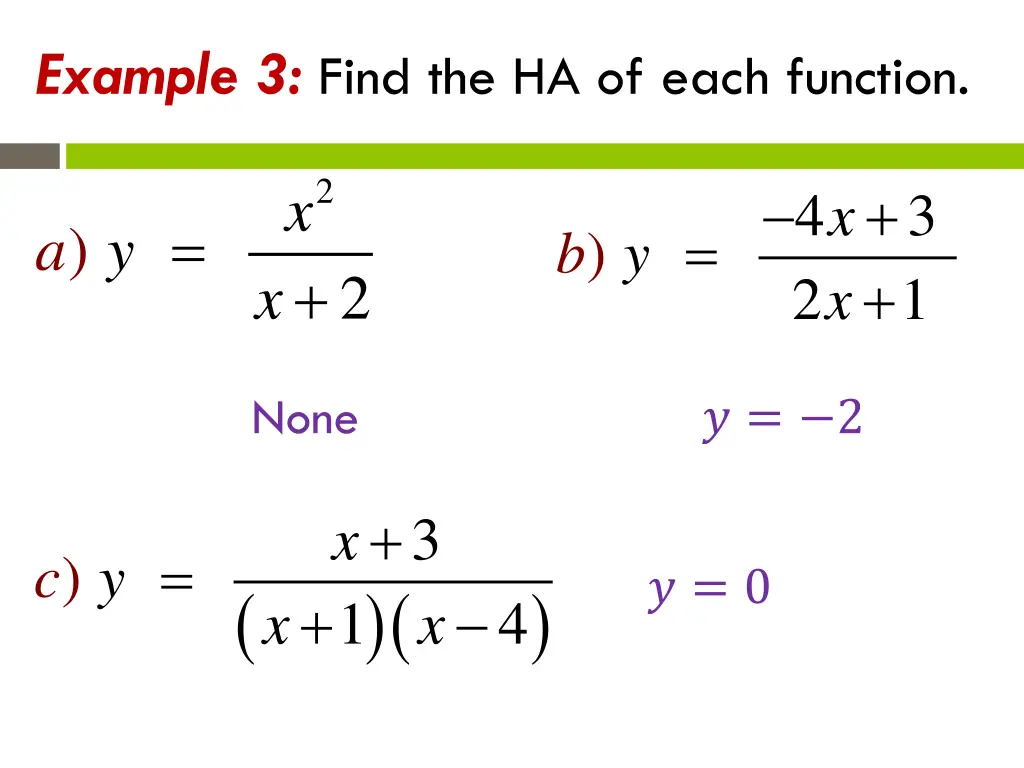 example 3 find the ha of each function