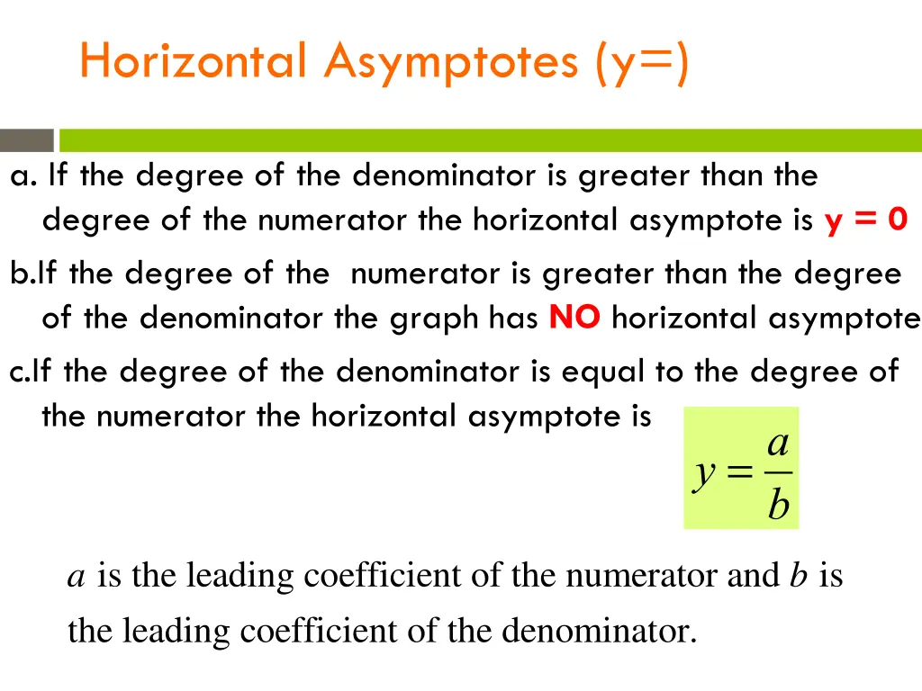 horizontal asymptotes y 1