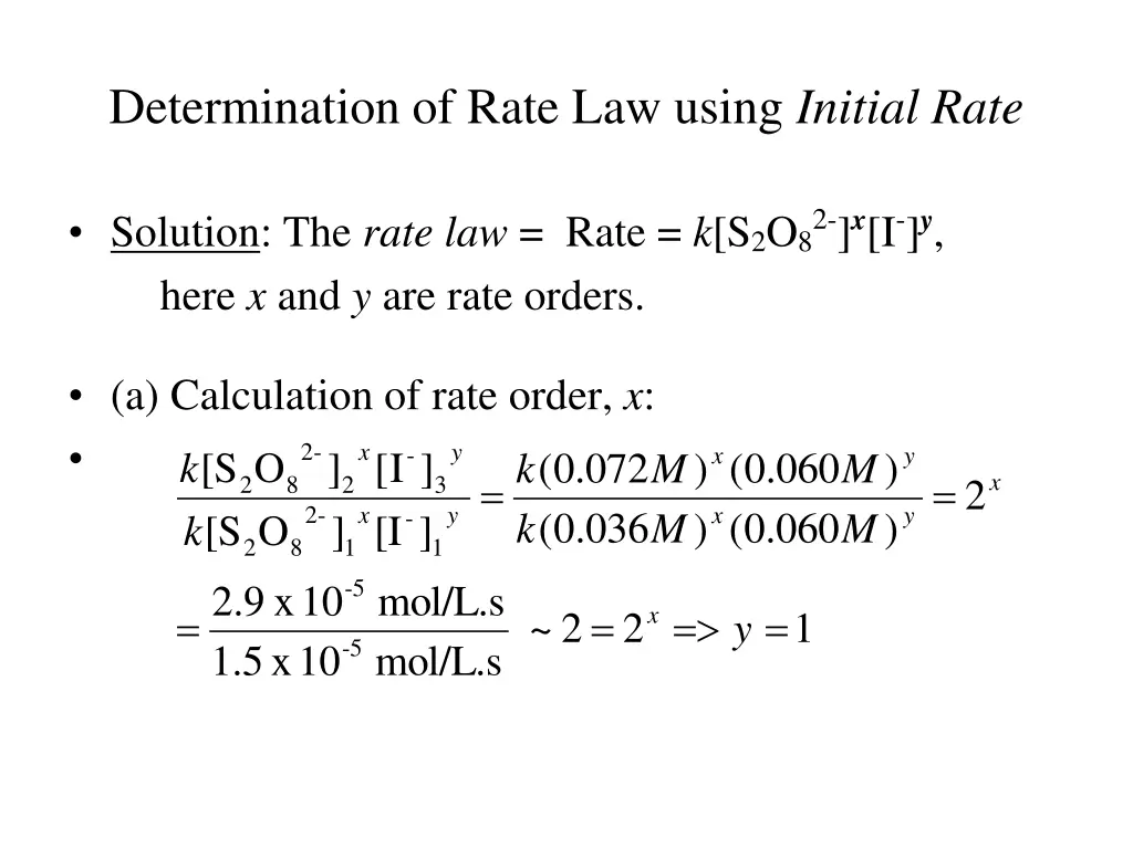 determination of rate law using initial rate 3