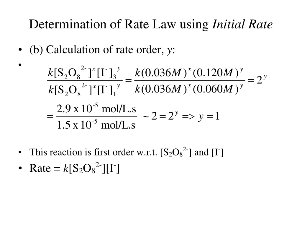 determination of rate law using initial rate 4