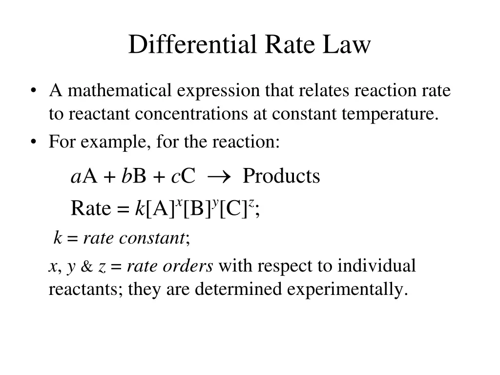 differential rate law