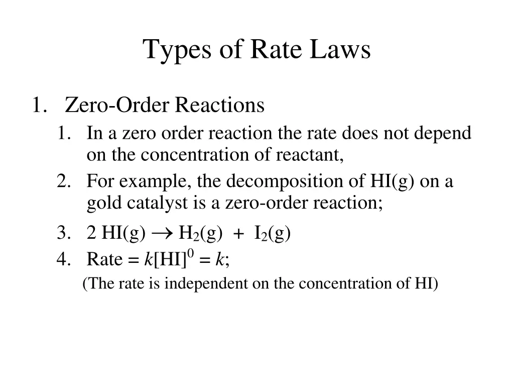 types of rate laws 1