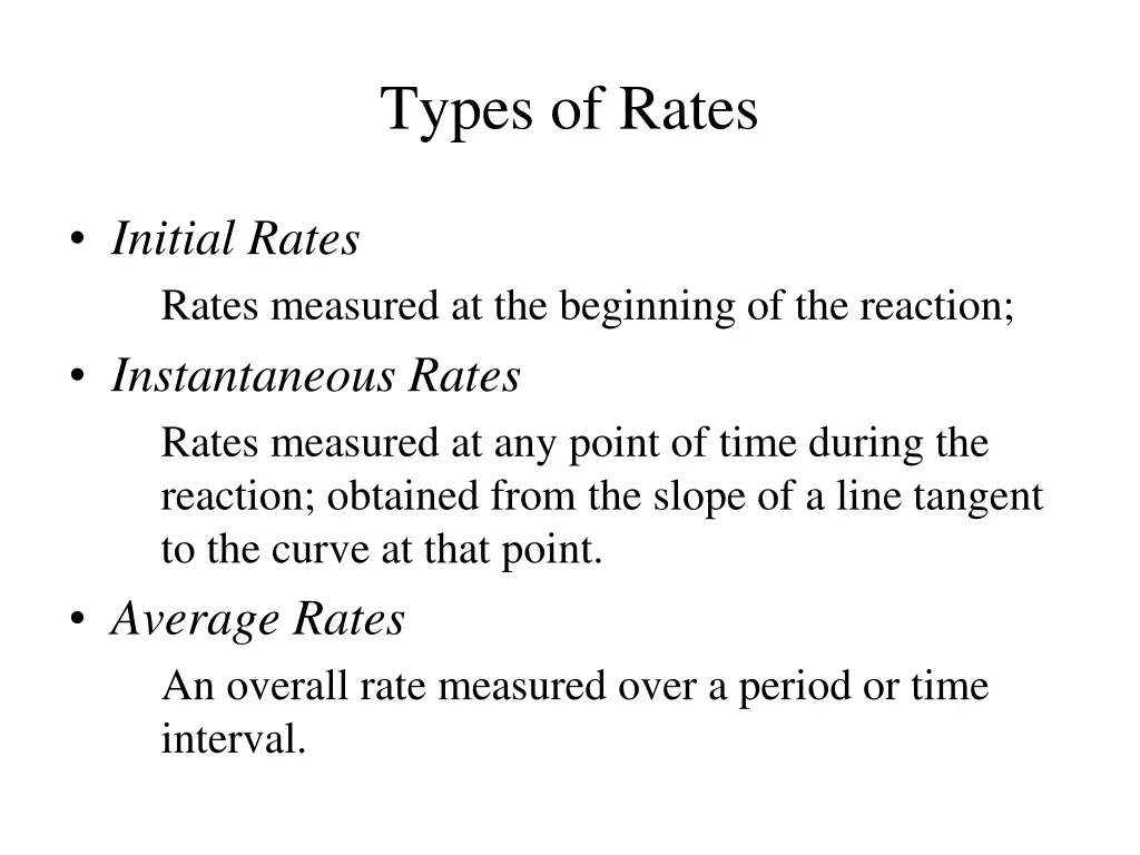 types of rates