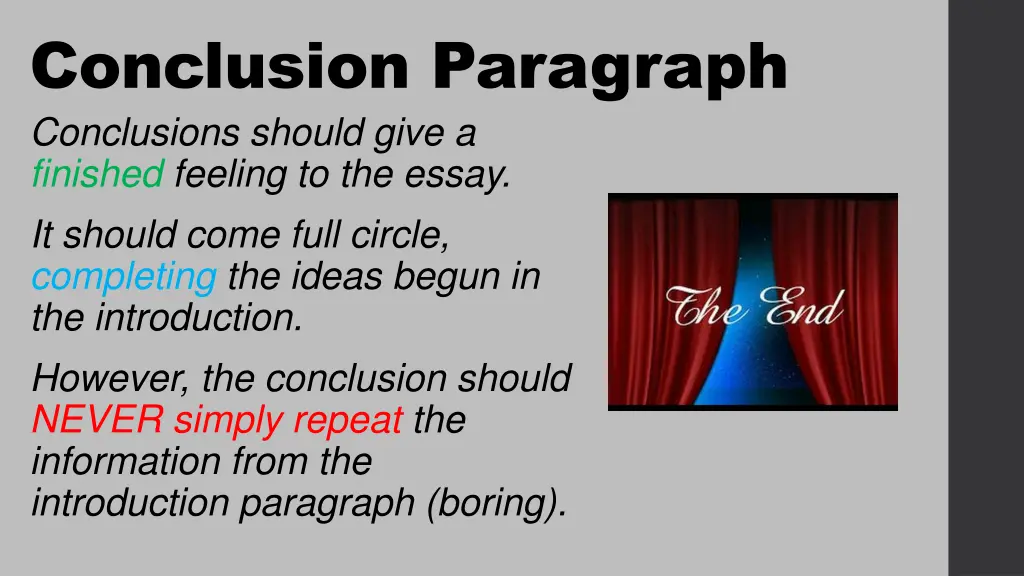 conclusion paragraph conclusions should give