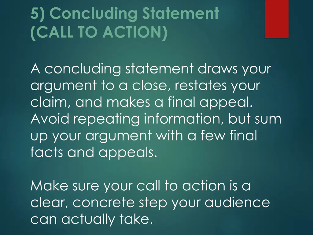 5 concluding statement call to action