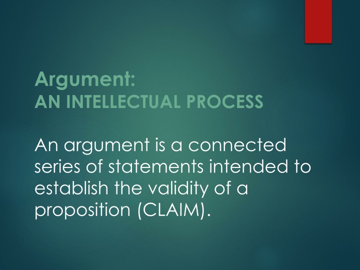 argument an intellectual process