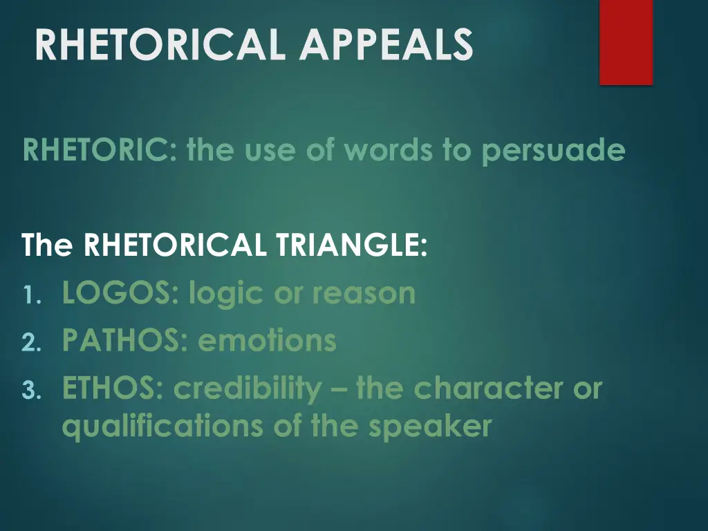 rhetorical appeals