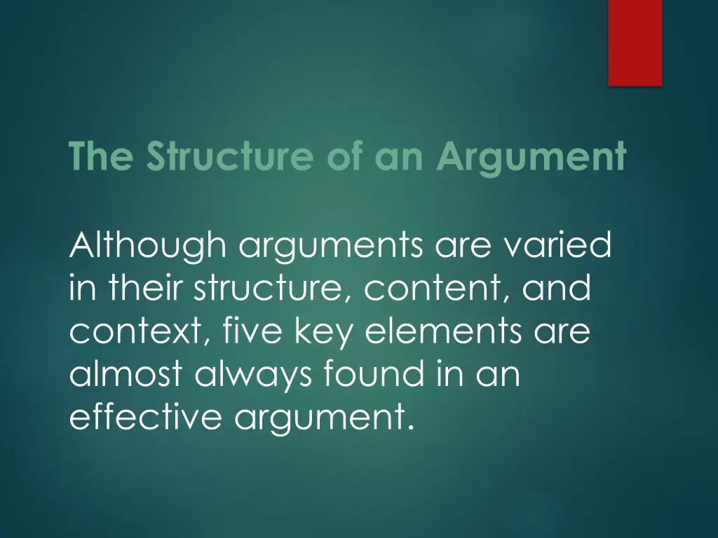 the structure of an argument