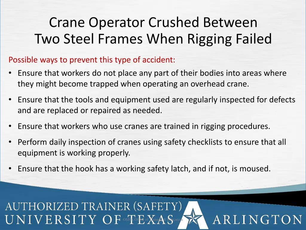 crane operator crushed between two steel frames 1