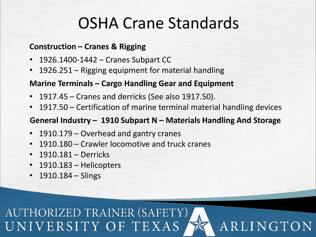 osha crane standards