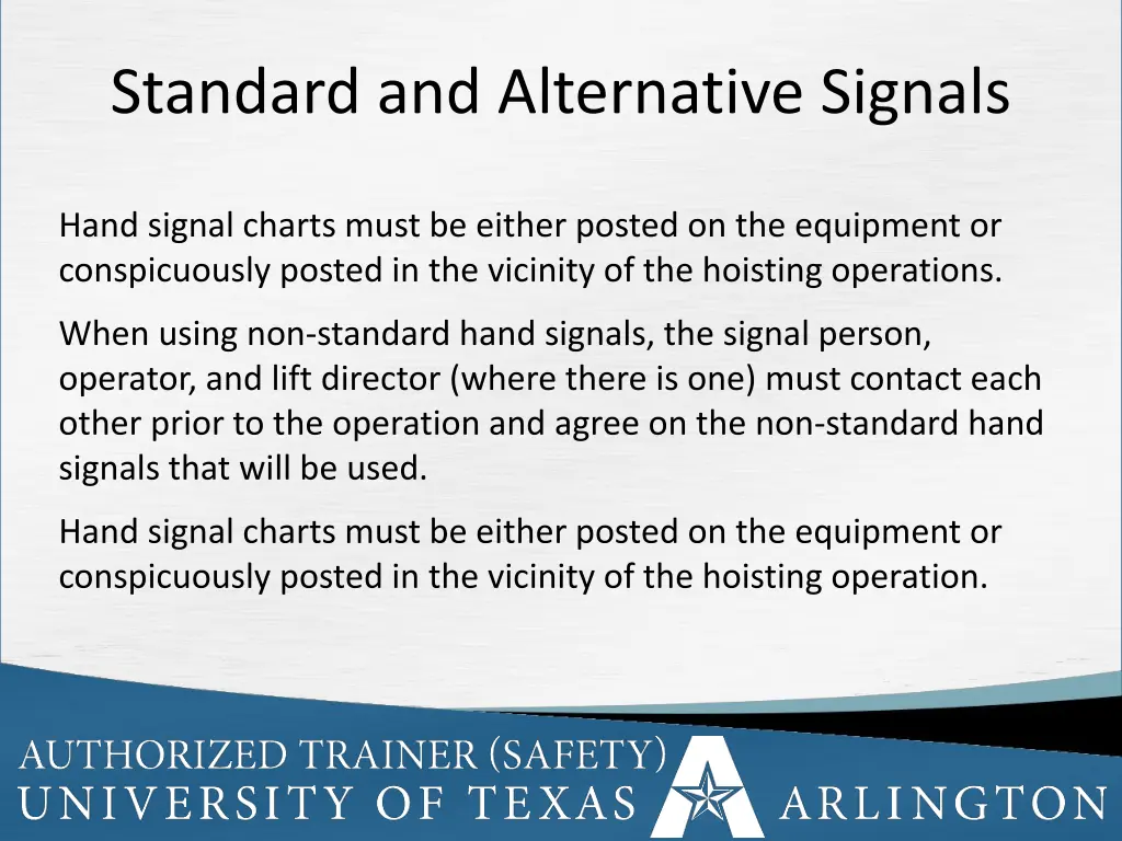 standard and alternative signals