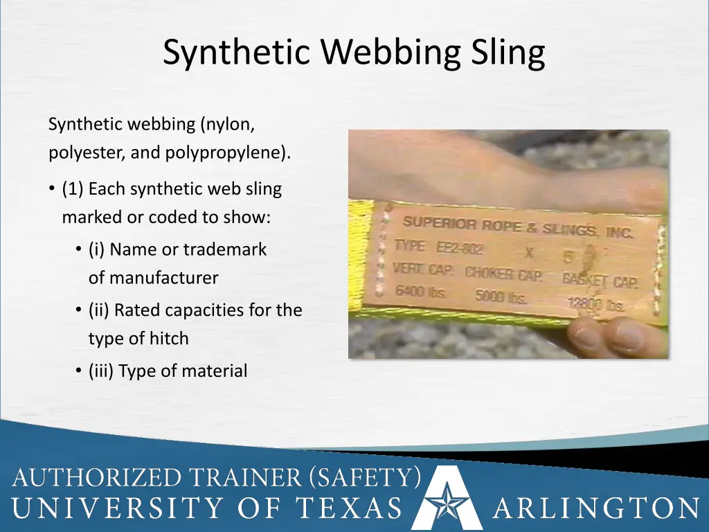 synthetic webbing sling