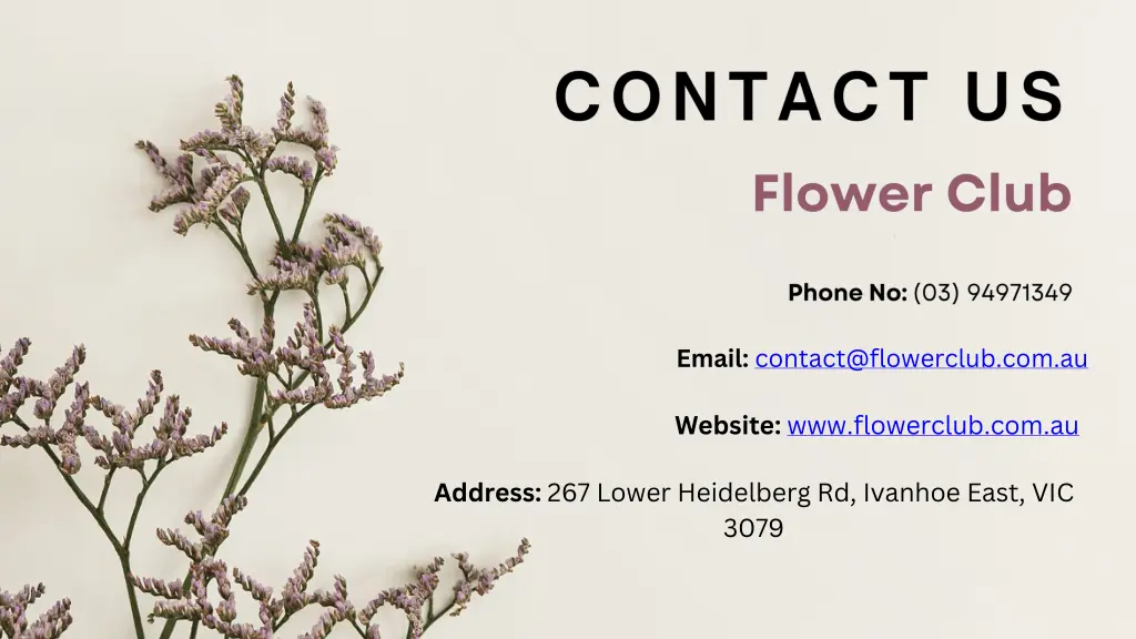 email contact@flowerclub com au