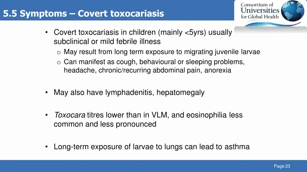 5 5 symptoms covert toxocariasis