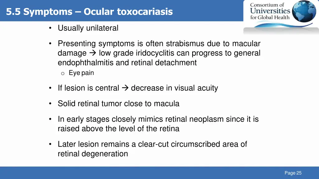 5 5 symptoms ocular toxocariasis