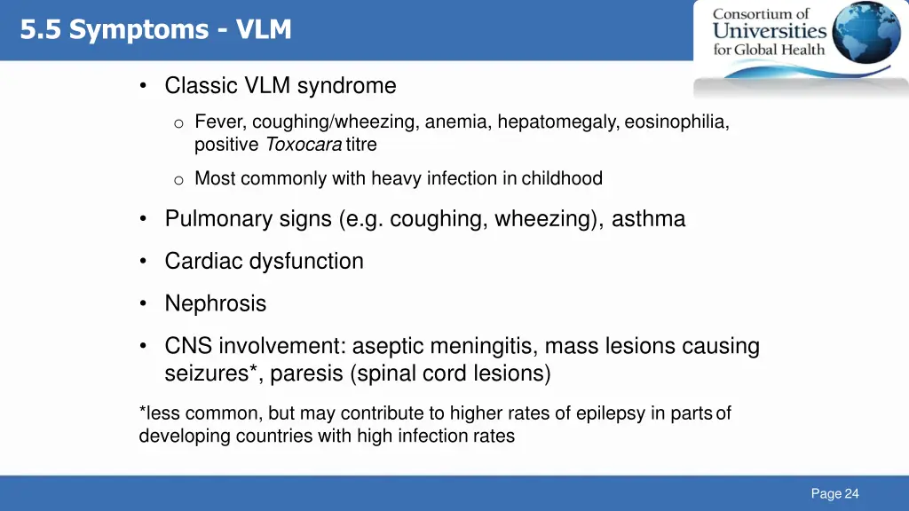 5 5 symptoms vlm