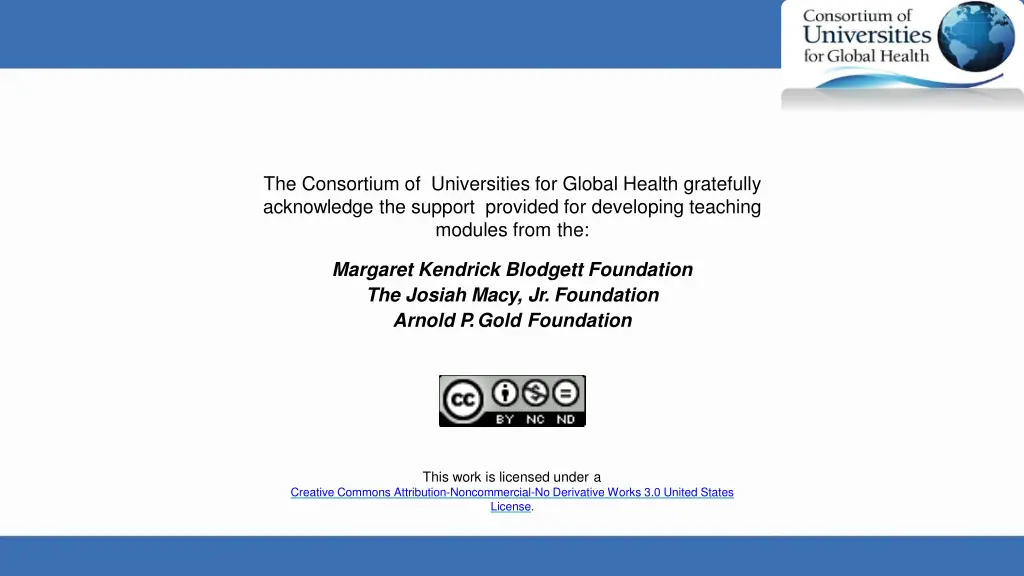 the consortium of universities for global health