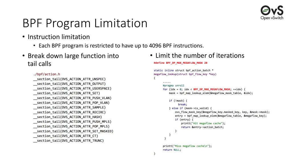 bpf program limitation instruction limitation