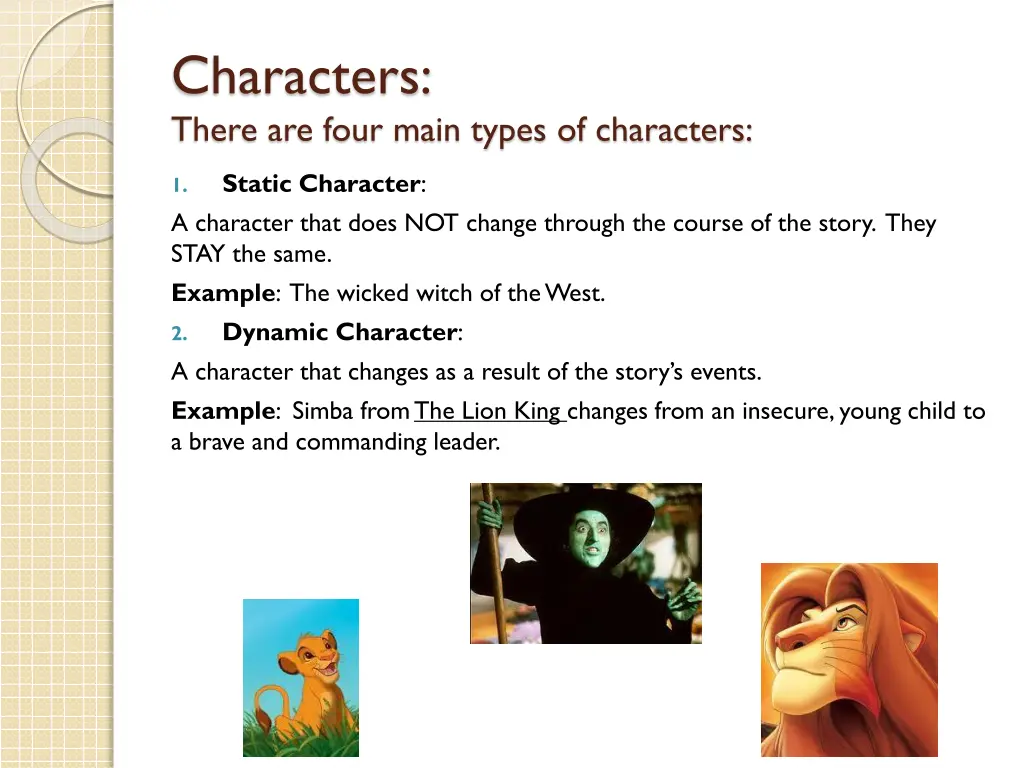 characters there are four main types of characters