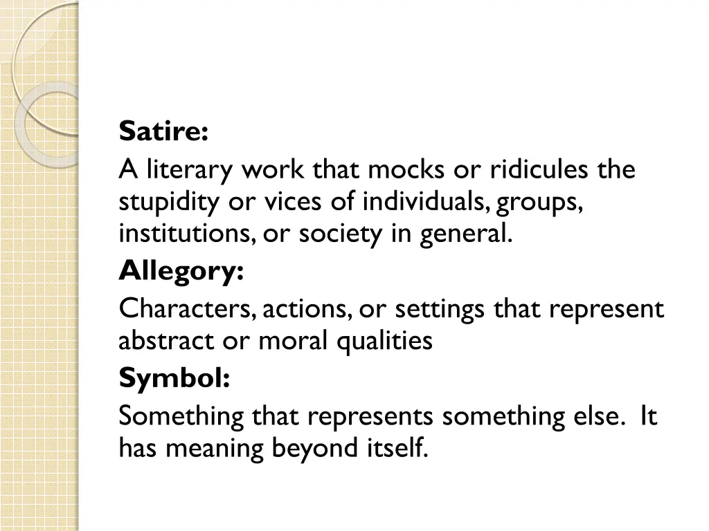 satire a literary work that mocks or ridicules