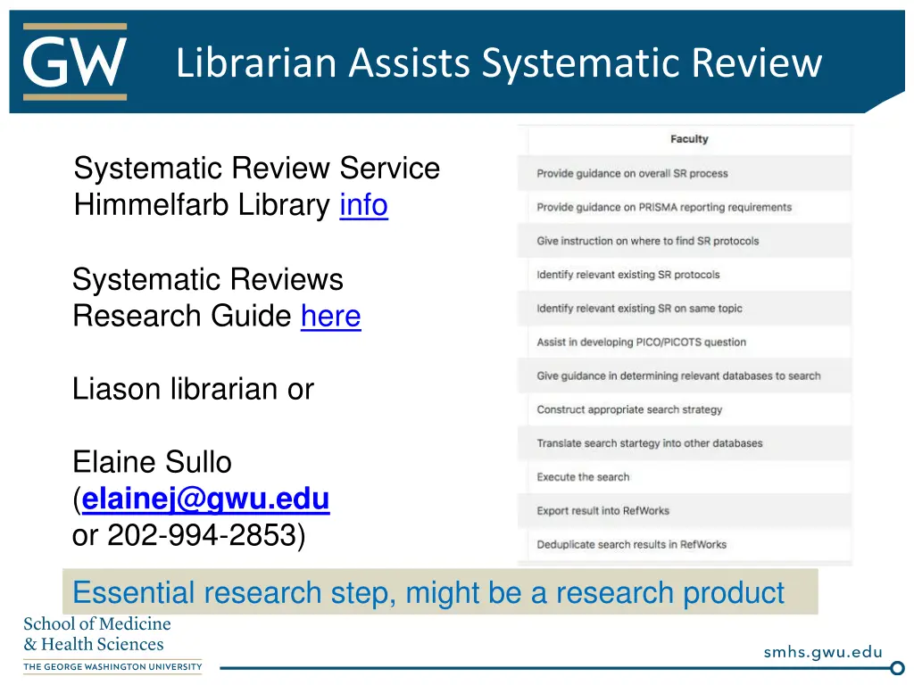 librarian assists systematic review