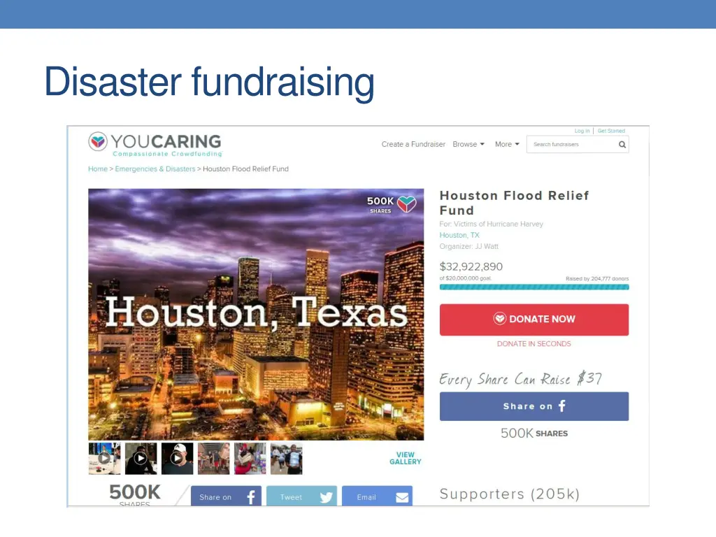 disaster fundraising