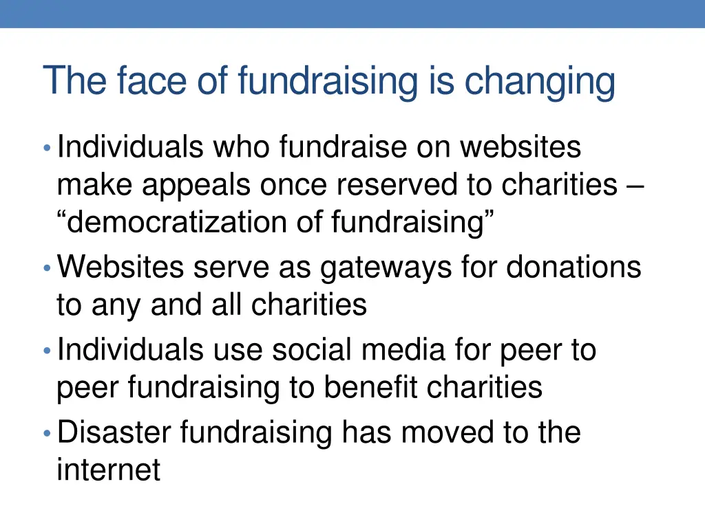 the face of fundraising is changing