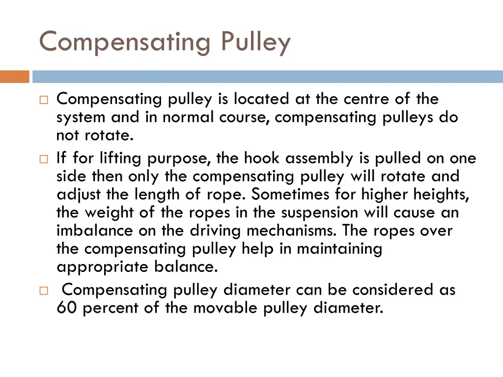 compensating pulley