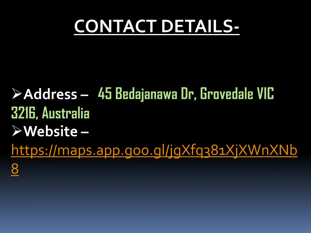 contact details