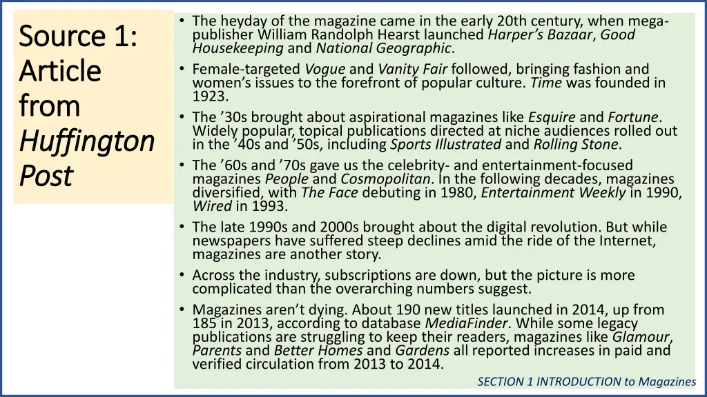 the heyday of the magazine came in the early 20th