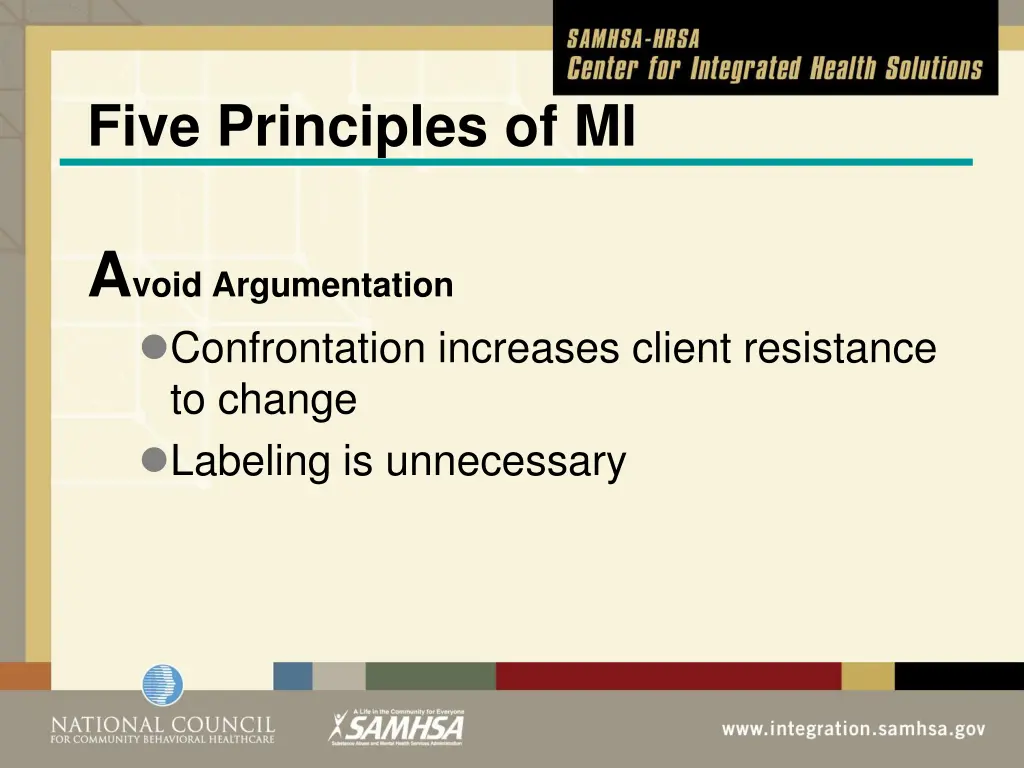 five principles of mi