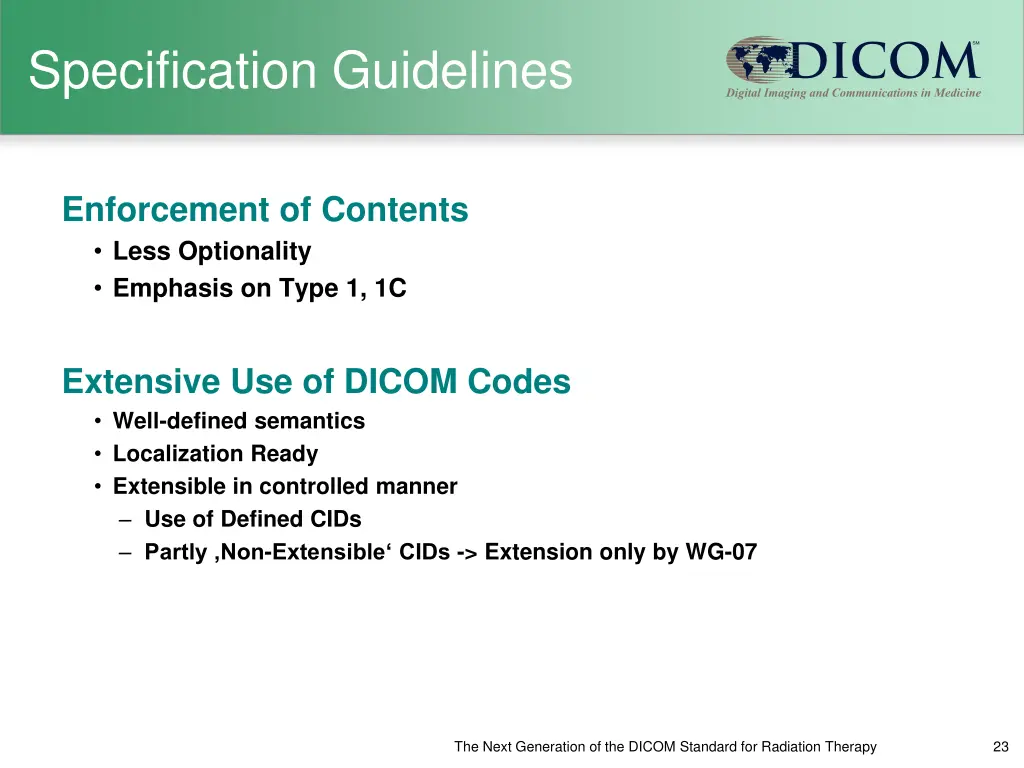 specification guidelines 1