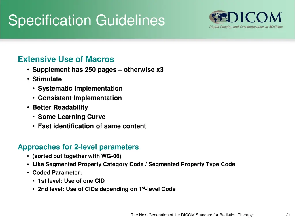 specification guidelines