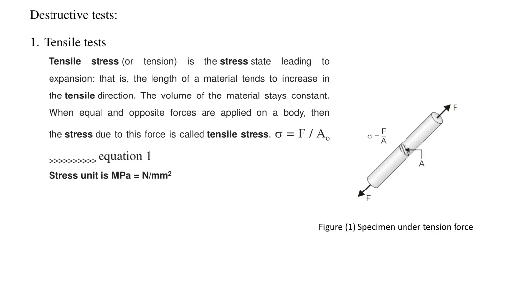 destructive tests