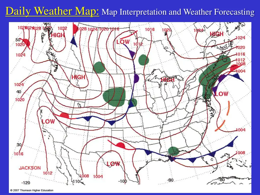 daily weather map map interpretation and weather