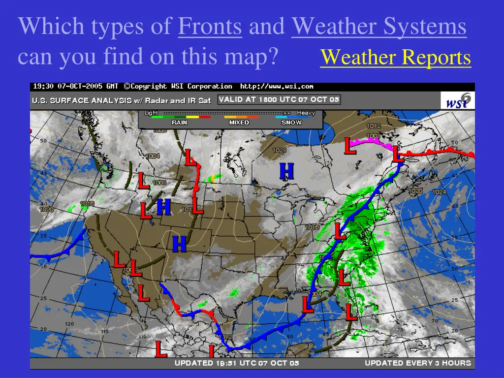 which types of fronts and weather systems