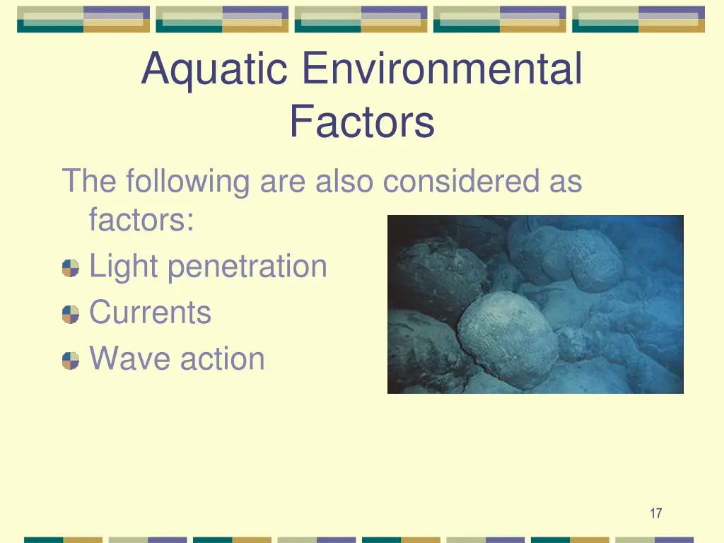 aquatic environmental factors the following