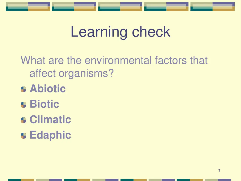 learning check