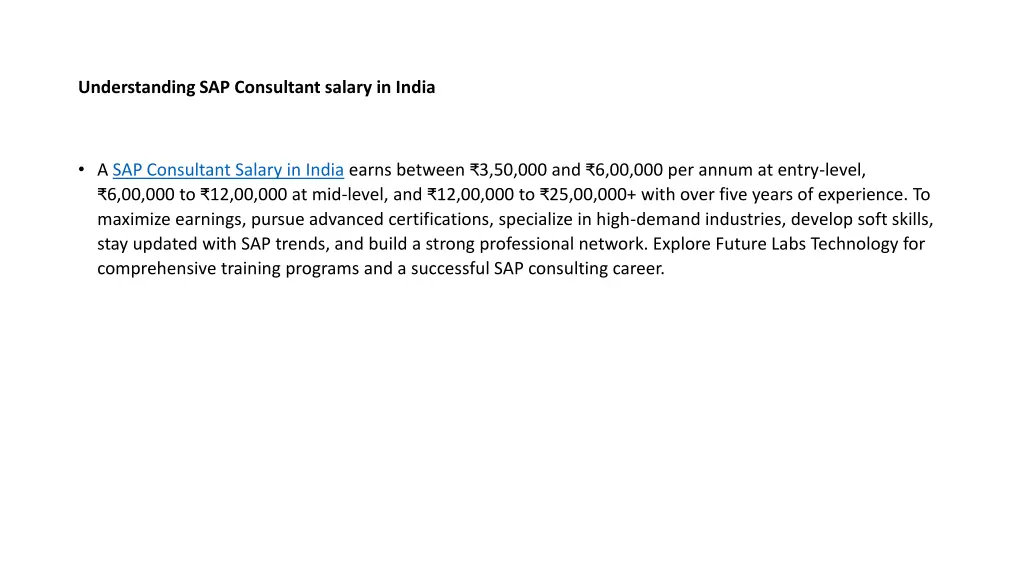 understanding sap consultant salary in india