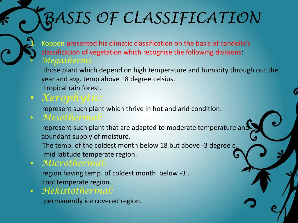 basis of classification