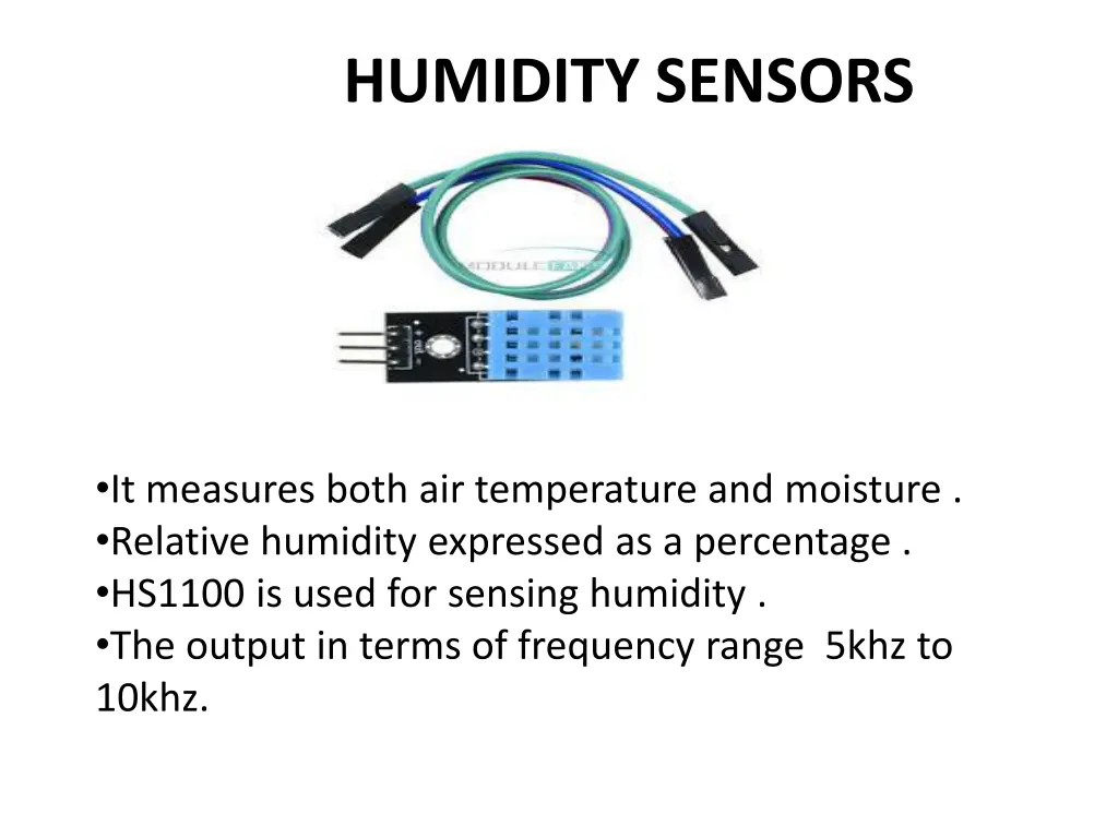 humidity sensors