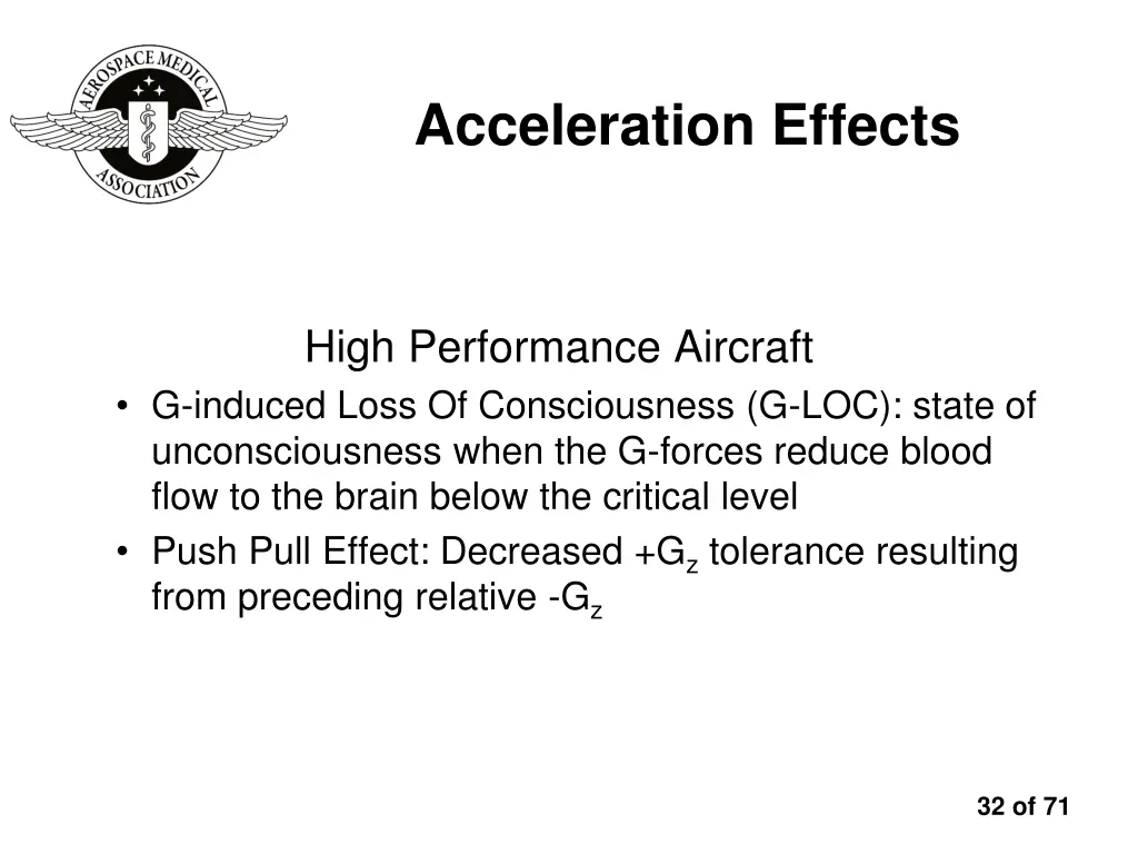 acceleration effects