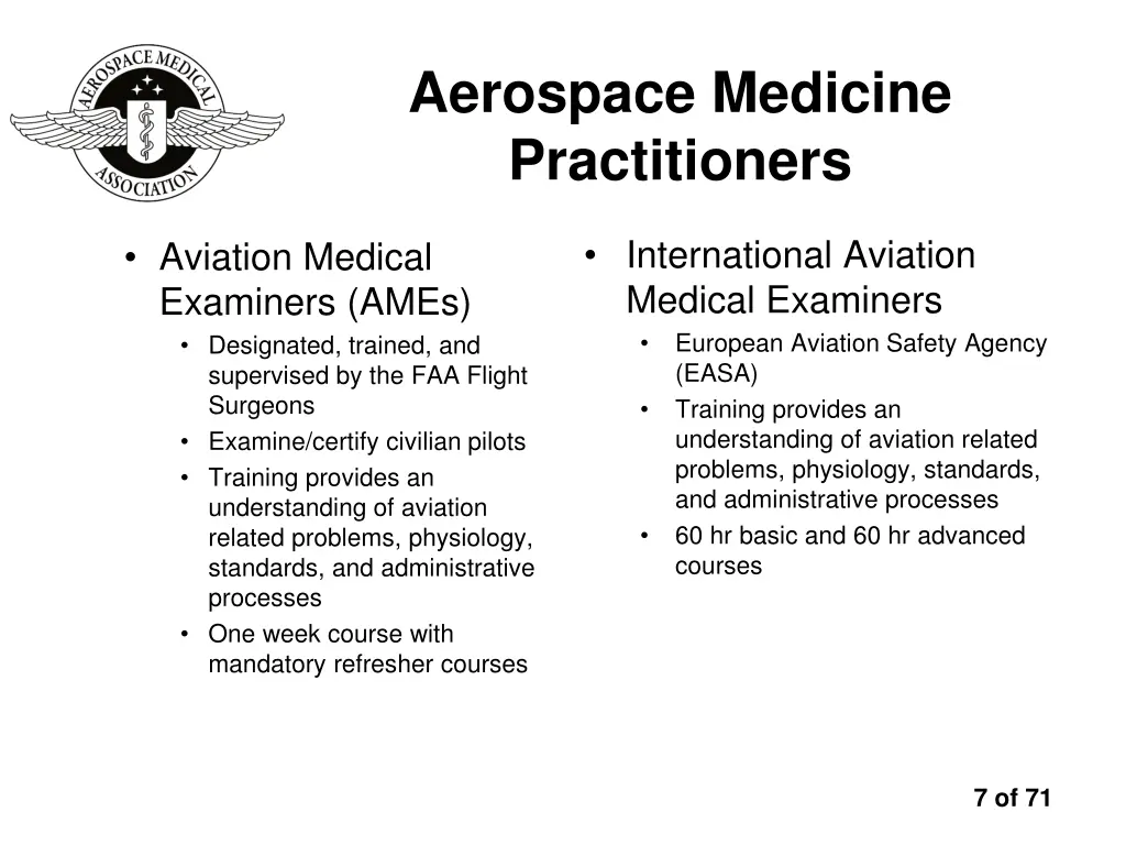 aerospace medicine practitioners 2