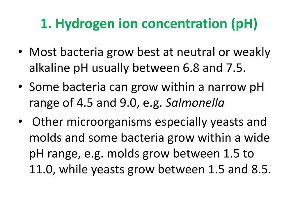 1 hydrogen ion concentration ph