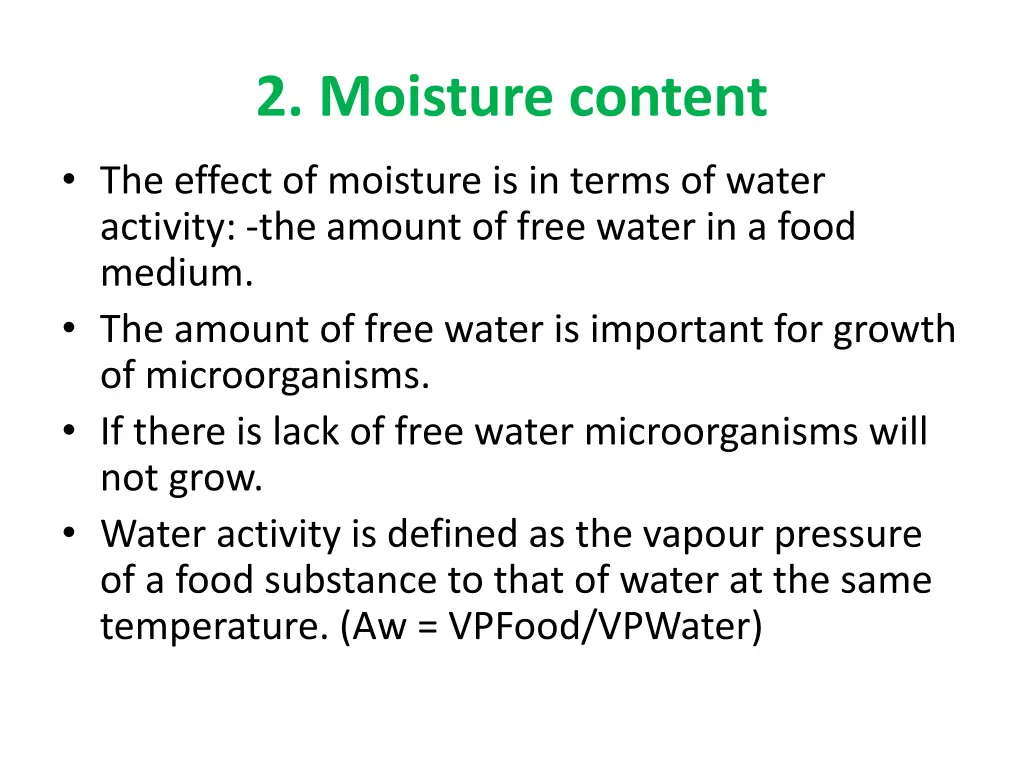 2 moisture content