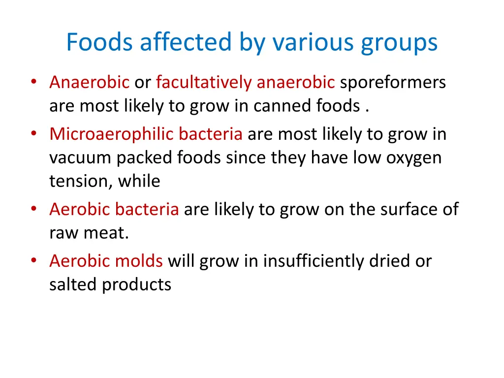 foods affected by various groups