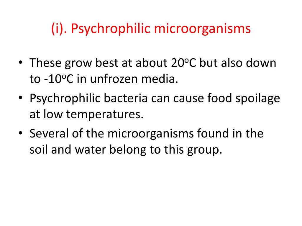 i psychrophilic microorganisms