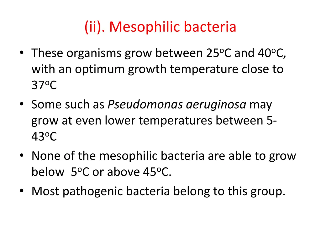 ii mesophilic bacteria