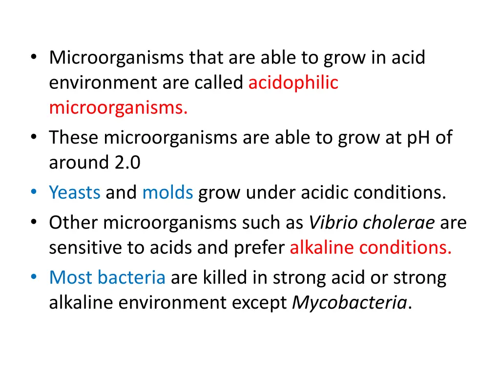 microorganisms that are able to grow in acid