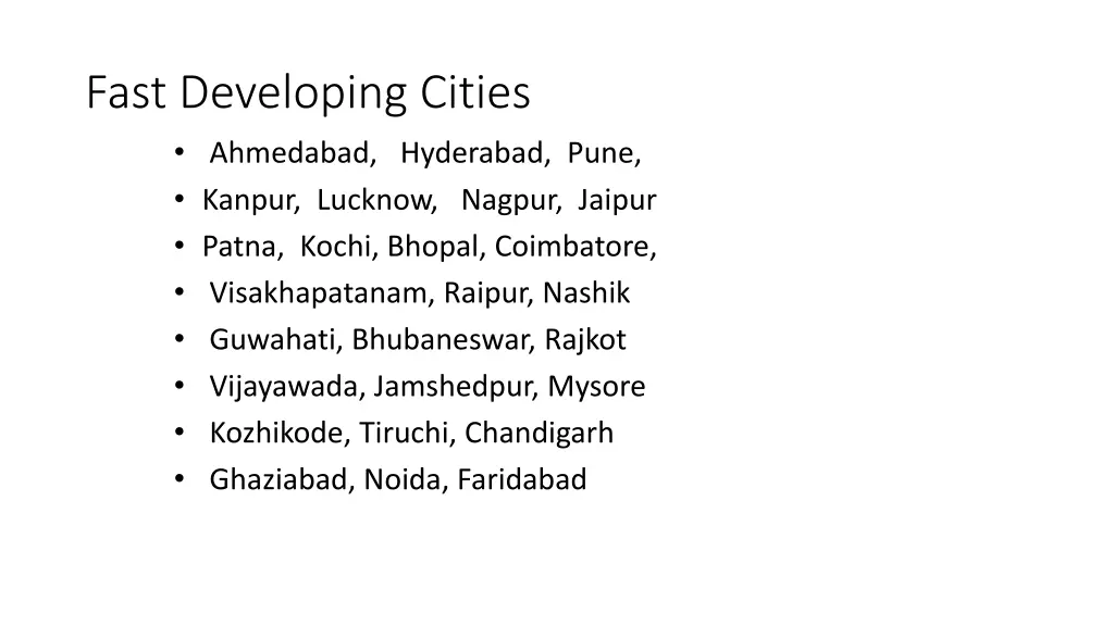 fast developing cities ahmedabad hyderabad pune